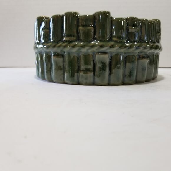 Vintage ceramic glazed bamboo flower holder B-641 (5.1350) - Picture 6 of 16